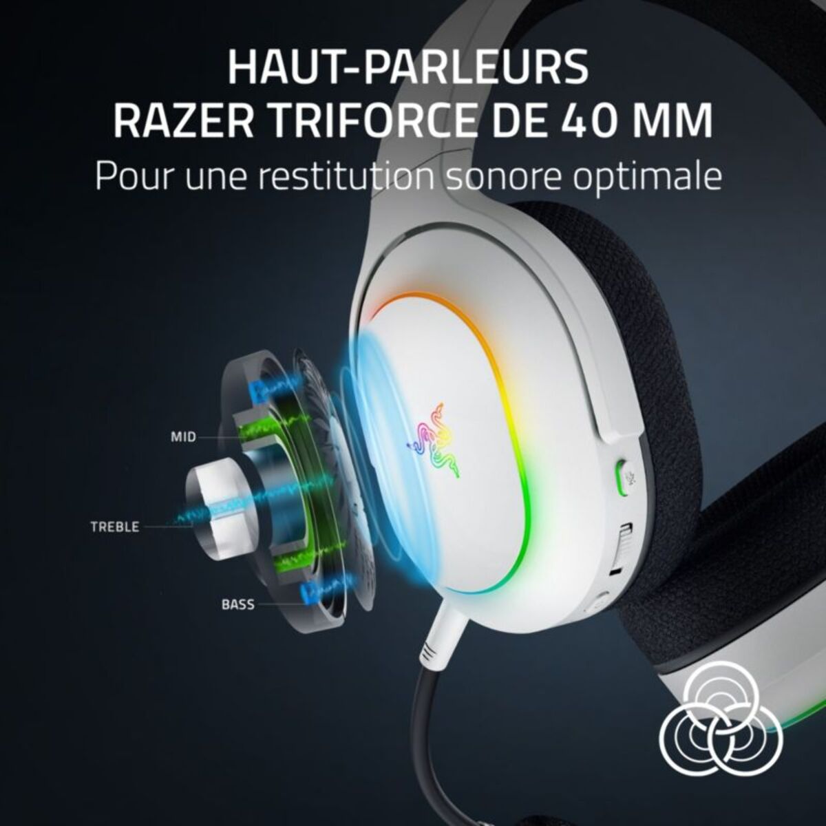 Casque gamer RAZER BARRACUDA X CHROMA BLANC