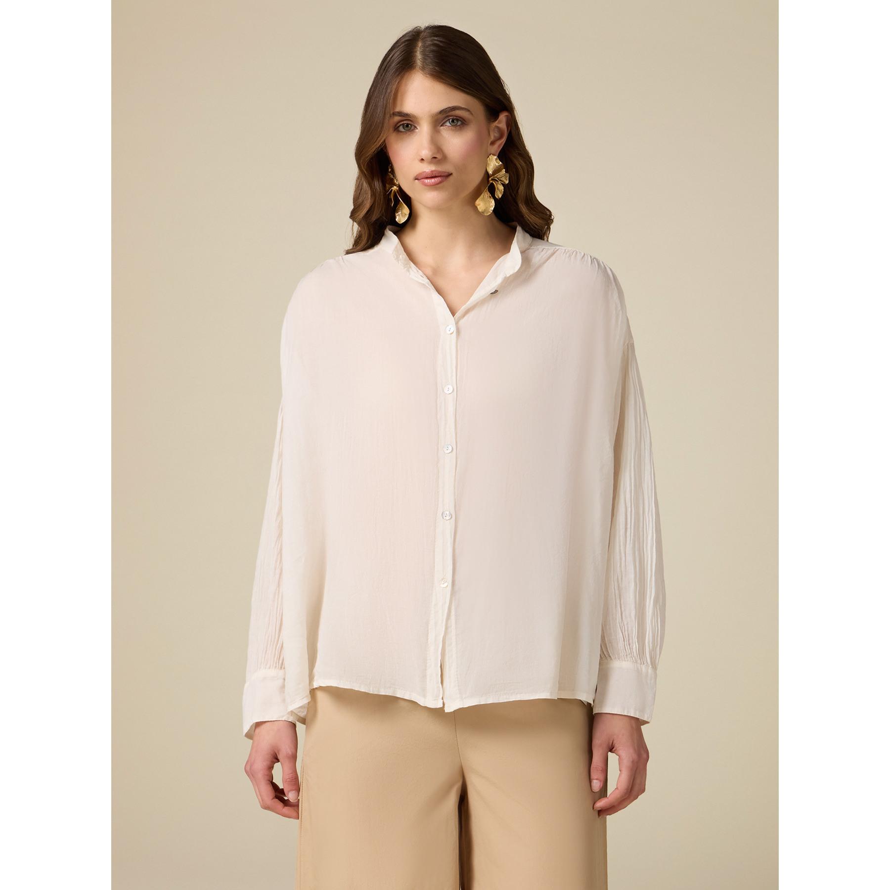 Oltre - Camicia in voile di cotone - Bianco