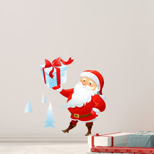 Sticker Noël le Père Noël venu de Laponie - Autocollants stickers adhésifs noël - décoration fêtes
