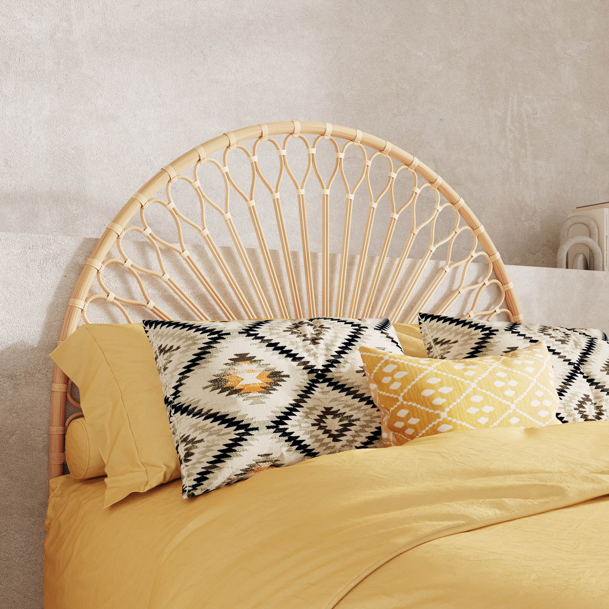 Tête de lit en rotin naturel 140 cm - Alan
