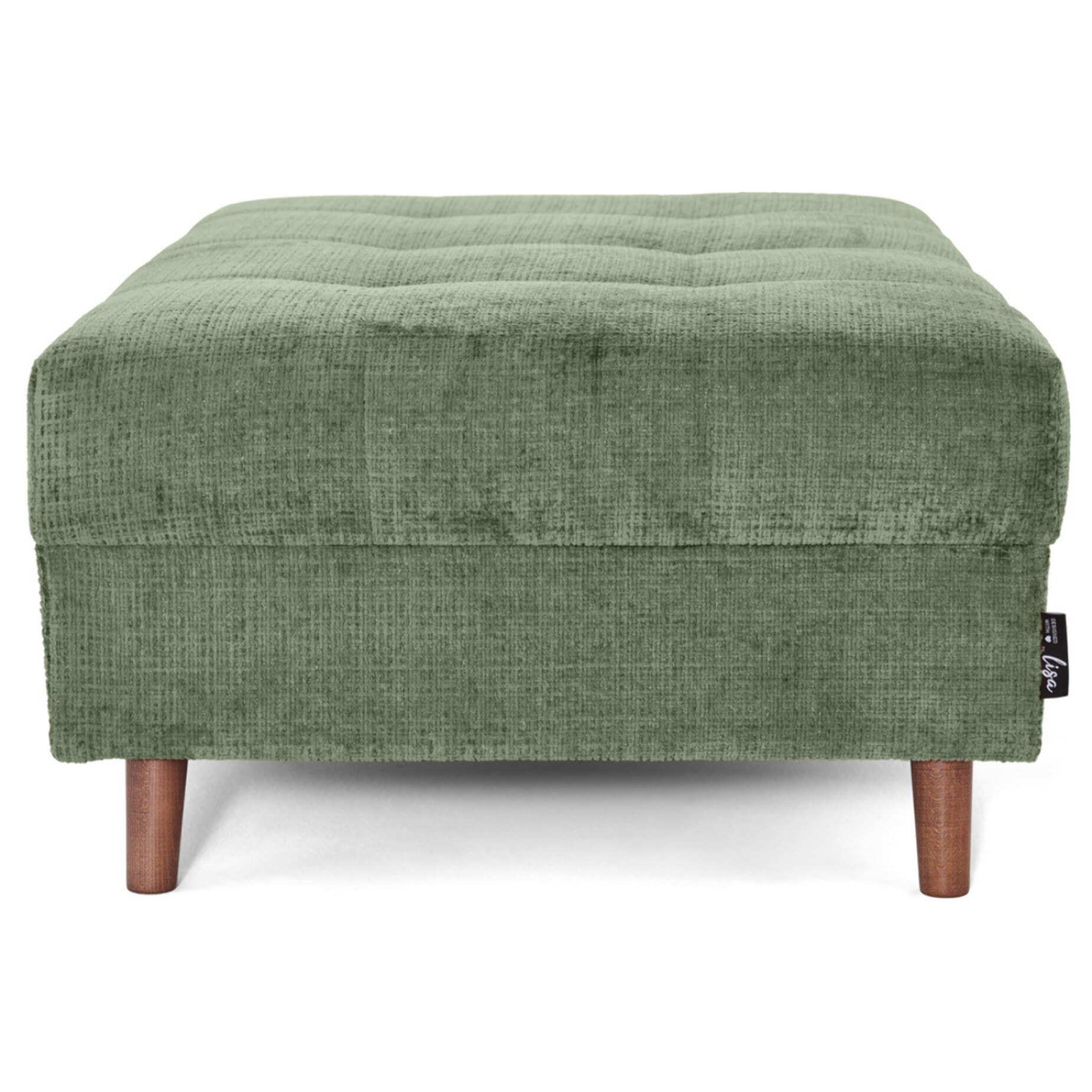Rune - pouf en velours texturé - Vert sauge
