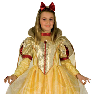 Biancaneve Principessa Costume Carnevale Atelier Giallo Oro Rosso Bambina