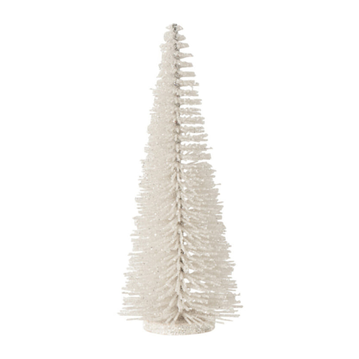 J-Line décoration Sapin De Noël Paillettes - plastique - blanc - small