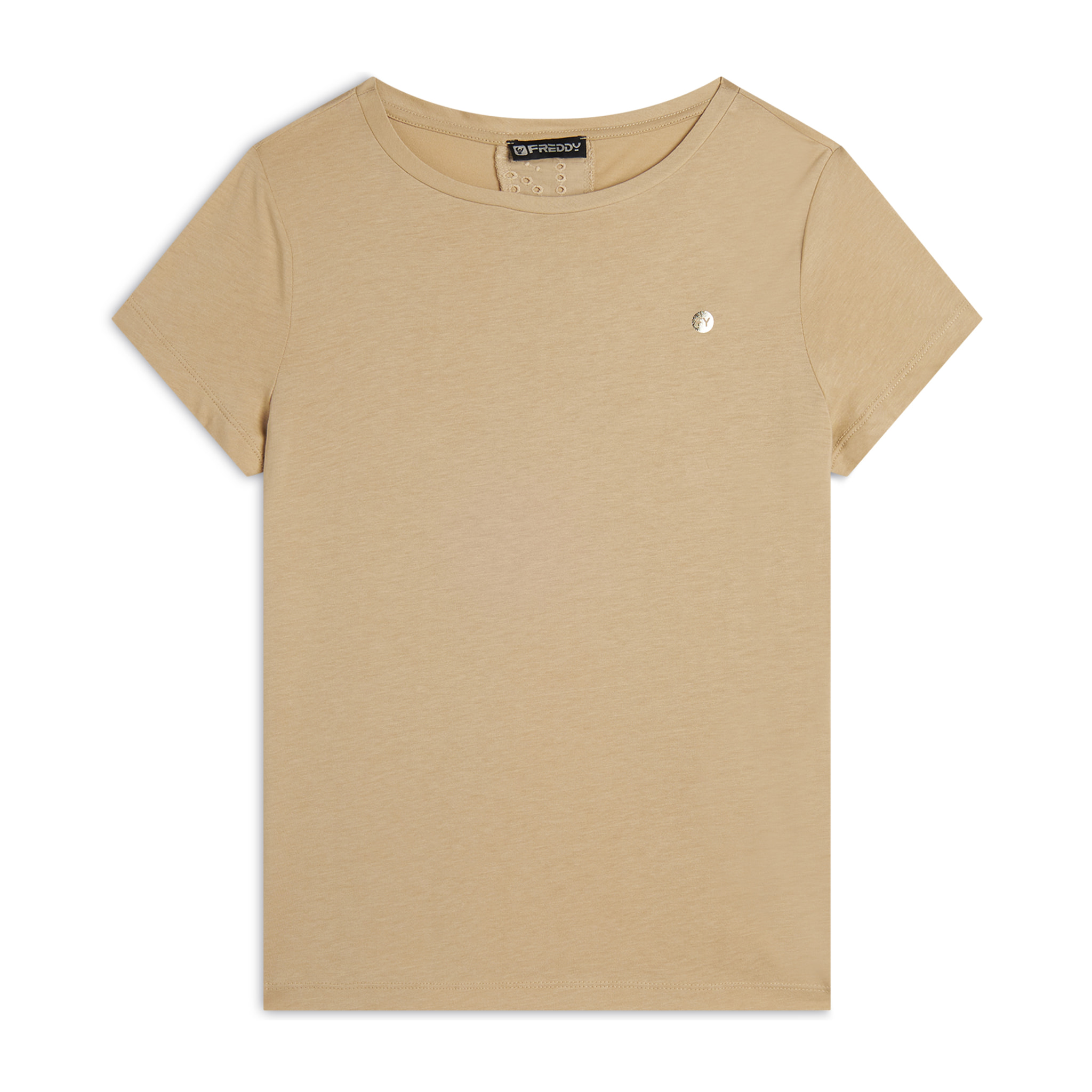 T-shirt con inserto posteriore in Sangallo