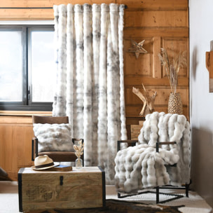 Rideau imitation fourrure ultra doux - Gris Perle