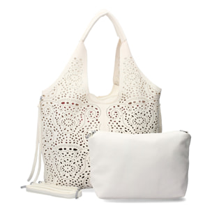 Bolso de hombro de Mujer con dos piezas, diseño moderno con detalles en los laterales