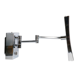 LEDS C4 Espejo de Aumento para Maquillaje con Luz LED. Espejo Retroiluminado para Baño con Brazo Extendible y Ajustable. Cromo