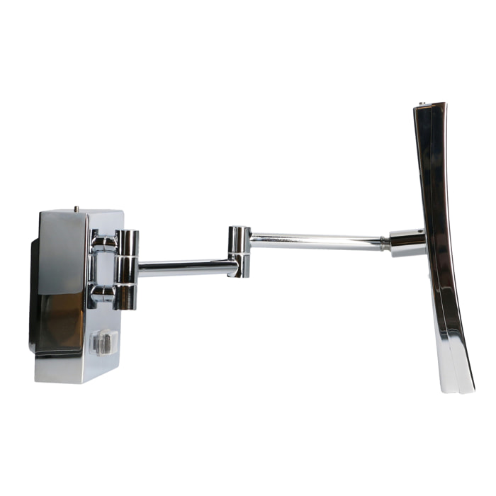 LEDS C4 Espejo de Aumento para Maquillaje con Luz LED. Espejo Retroiluminado para Baño con Brazo Extendible y Ajustable. Cromo