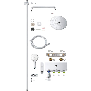 GROHE Colonne thermostatique bain/douche Euphoria Smartcontrol - 3 jets - Ø 26 cm + douchette 3 jets