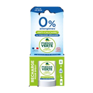 Pack de 3 - Maison Verte - 0% allergènes Recharge Spray anticalcaire au vinaigre