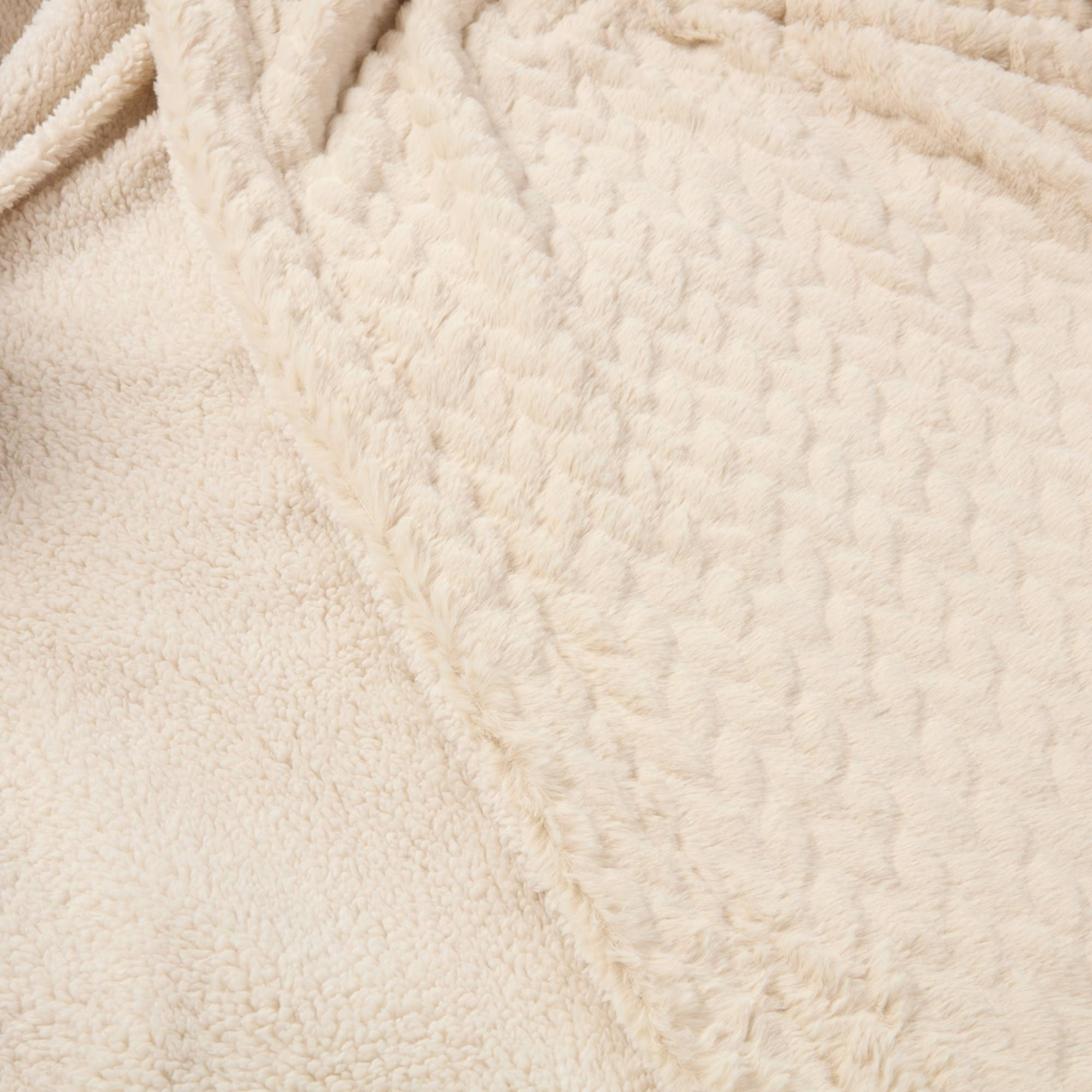 Plaid polar con hojas y reverso borreguito Hoja color marron beige Poliéster