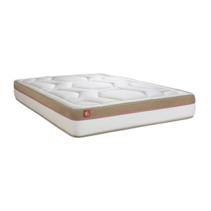 Ensemble - Matelas Mémoire de forme 30cm d'épaisseur - 7 zones de confort - Confort ferme - Sommier tapissier monobloc - 2 places