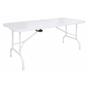 Essence - Tavolo da giardino pieghevole 180x74x70 cm da campeggio picnic portatile in resina bianco