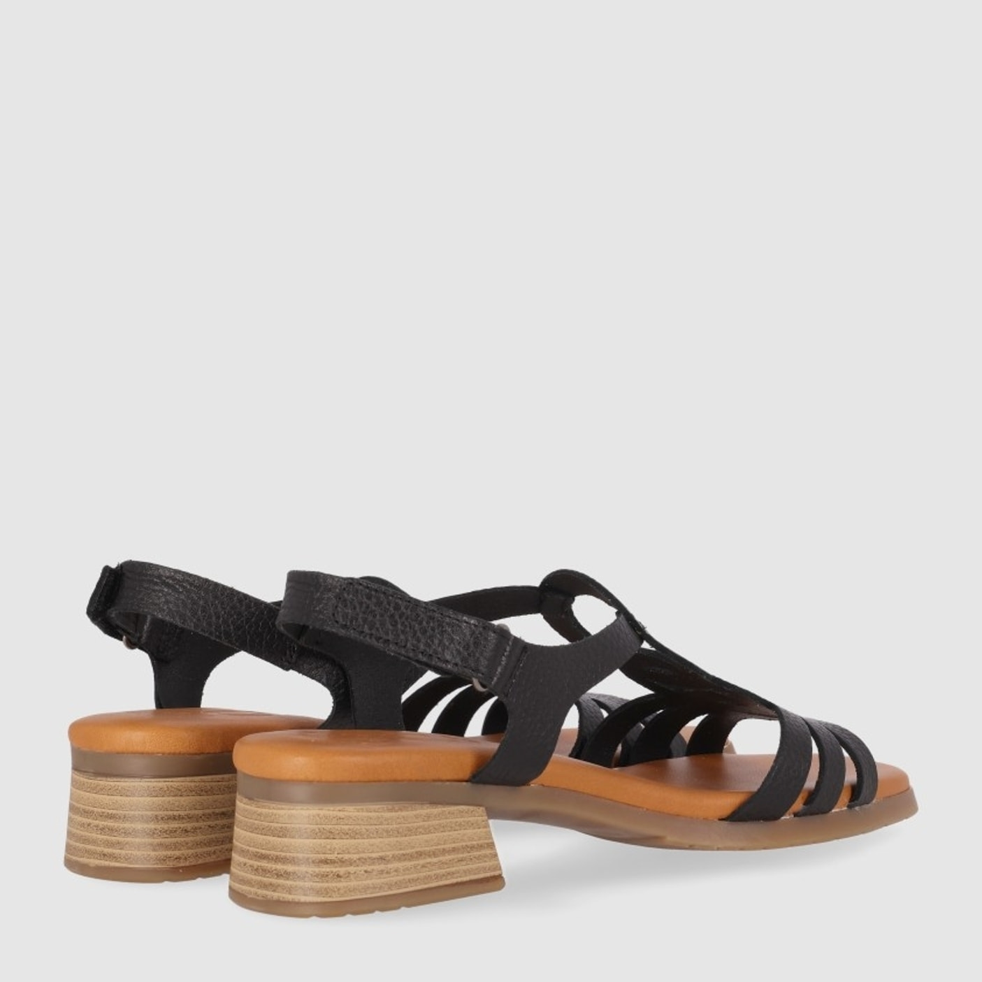 Sandalias de Piel - Negro - Tacón: 3 cm