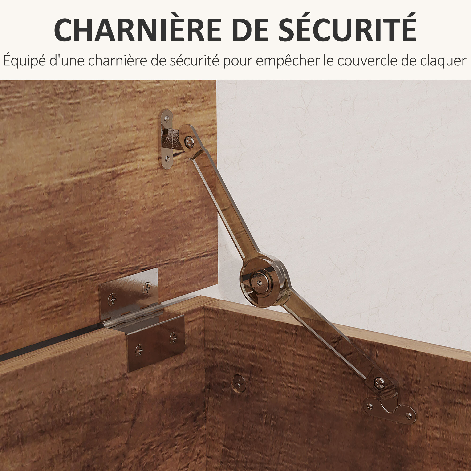 Coffre malle de rangement coffre à jouets dim. 100L x 40l x 40H cm panneaux particules bois noyer