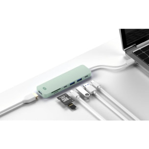 Hub ESSENTIELB 7 en 1 USB C Vert