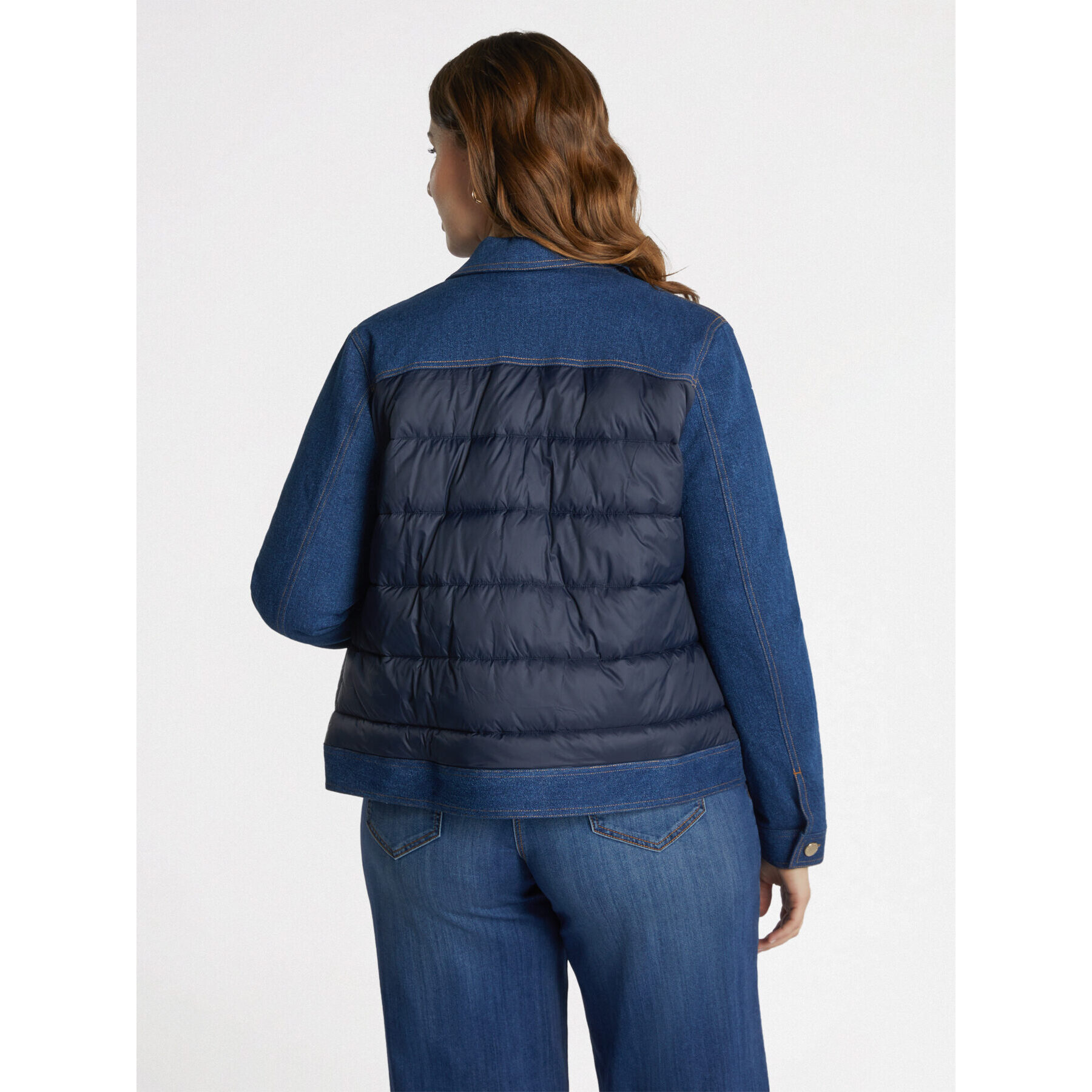 Fiorella Rubino - Giubbotto bimaterico con imbottitura in Sorona® Aura - Blu