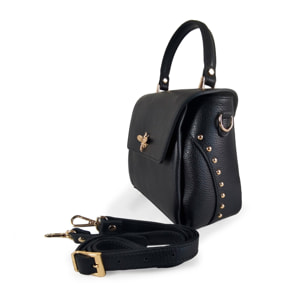 Borse Donna colore Nero-in pelle Made in Italy 22x22x12cm