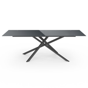 Table de jardin Spider 240cm verre trempé et métal