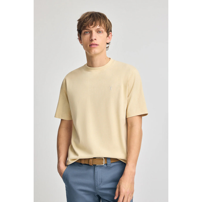 Maglietta avorio in cotone con ricamo Rigby Go