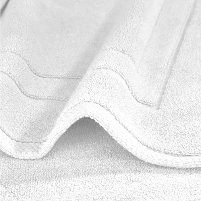 Tapis de bain pur coton 900 g/m² uni blanc Elea blanc