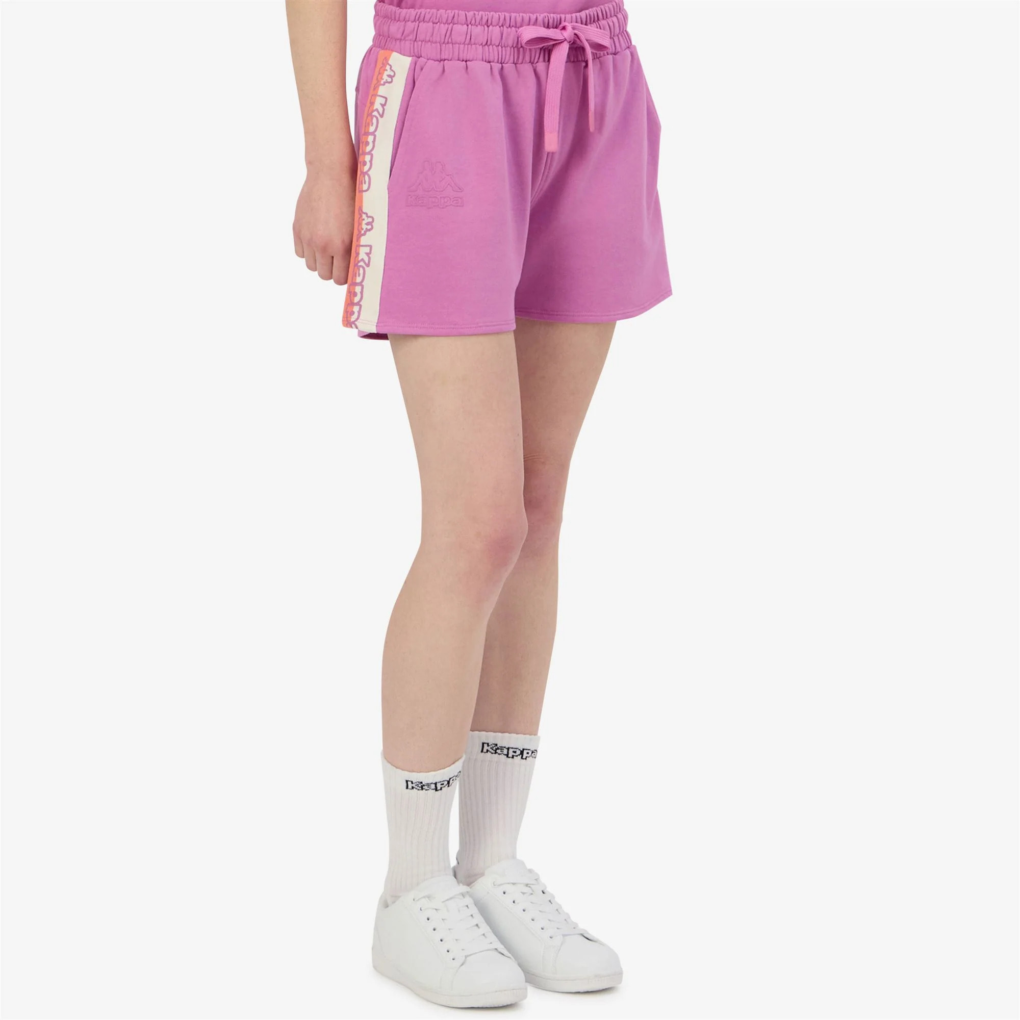 Kappa - Pantaloni Corti Donna Viola - Logo Tape Gragria