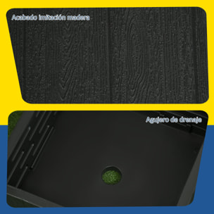 Base para Sombrilla Exterior 3 en 1, Mesa Auxiliar, Macetero con Orificio de Drenaje, Soporte de Parasol Rellenable Arena 80 kg con Ruedas y Asas para Sombrilla con Postes Ø38 y Ø48 mm, Negro