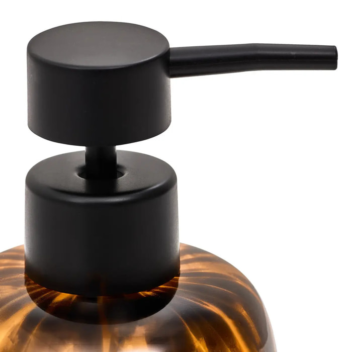 Distributeur de savon en verre Dotty 400ml flammes marron