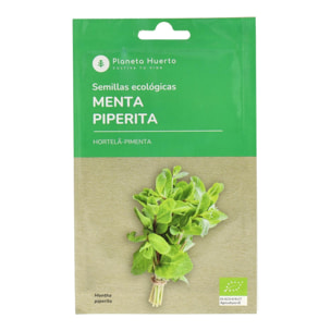 PLANETA HUERTO | Semillas Ecológicas de Menta Piperita – Planta Aromática con Sabor Refrescante, Ideal para Infusiones y Postres