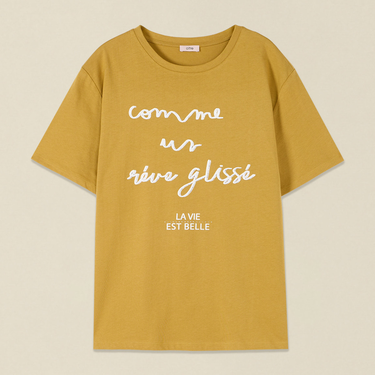 Oltre - T-shirt con stampa lettering - Giallo