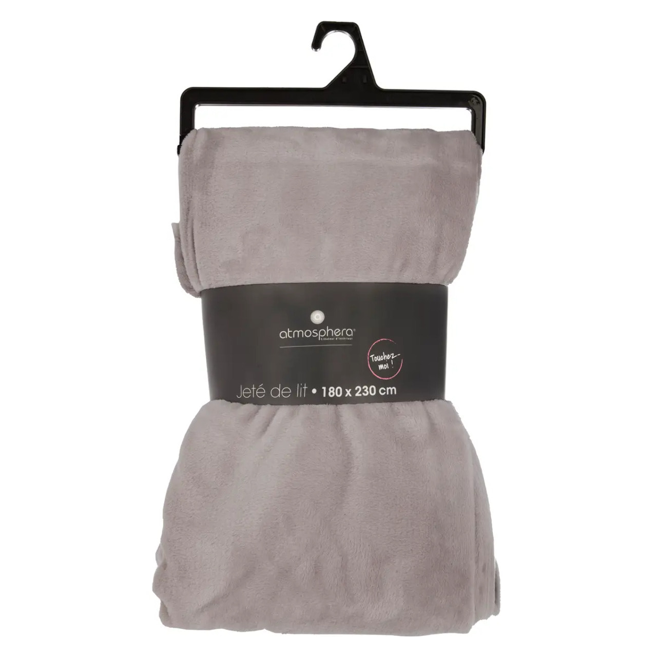 Plaid flanelle gris 180x230cm