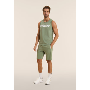 Canotta in cotone con retro vogatore e logo FREDDY