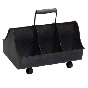 Portavaso in metallo grigio 6 vani cm33x21h10/19/30