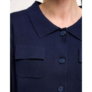 Chaqueta de Punto Azul Marino - Ramphara