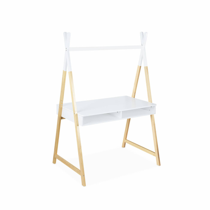 Bureau tipi blanc. Tobias. deux casiers. L 110 x l 75 x H 160cm