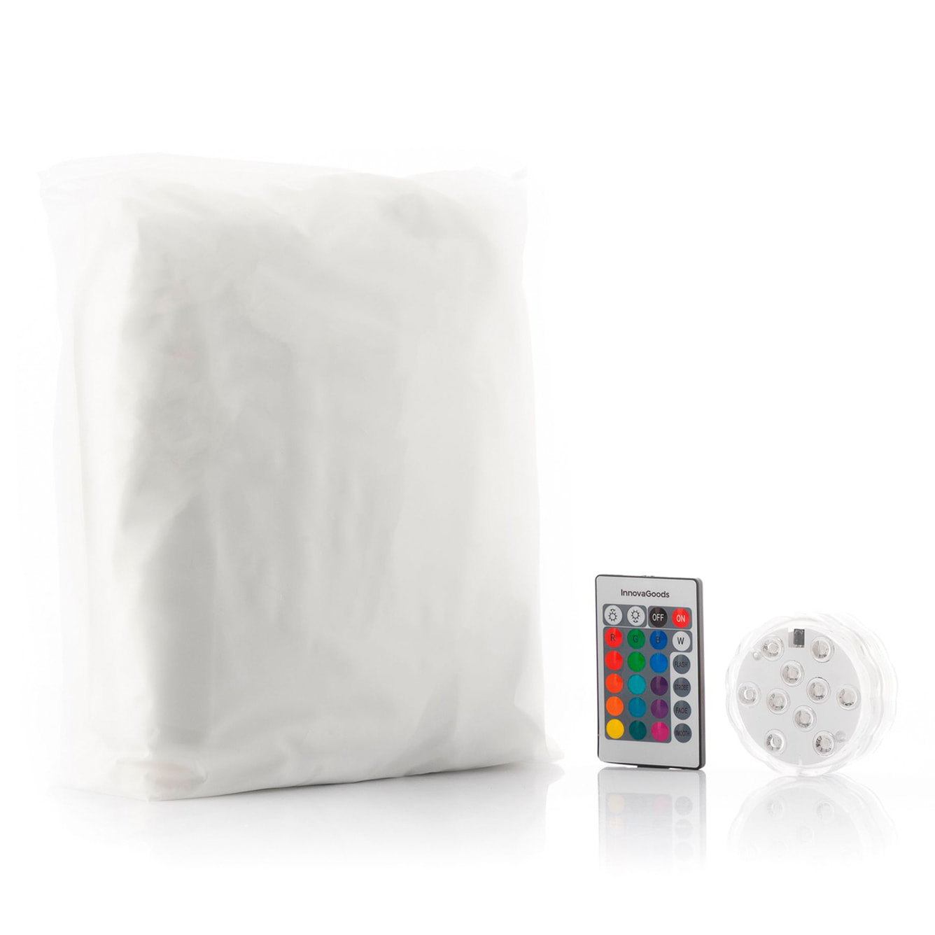 Sedia gonfiabile con LED e telecomando Chight - grigia e trasparente - 99x64x104 cm