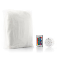 Sedia gonfiabile con LED e telecomando Chight - grigia e trasparente - 99x64x104 cm