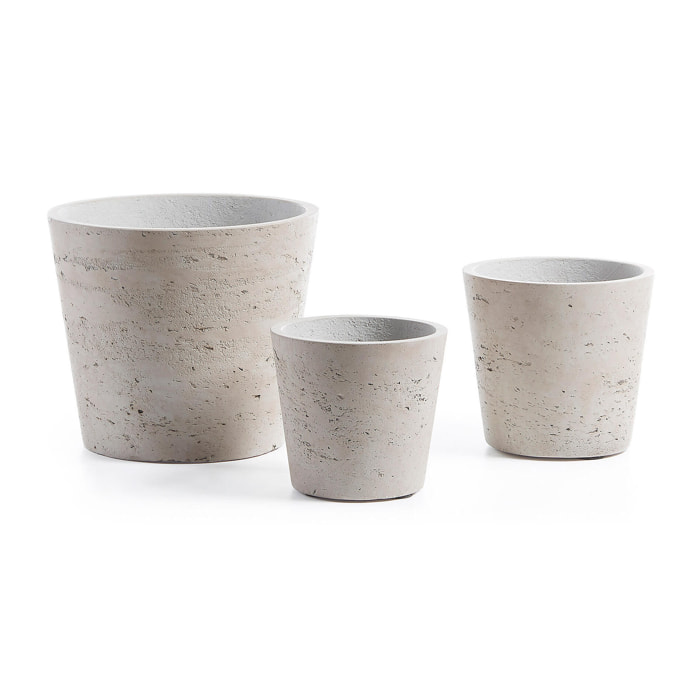 Cache-pot Ø 23,5 Cm / Ø 16,5 Cm / Ø 14 Cm Ciment LOW