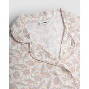 Pijama largo camisero viscosa solta rosa