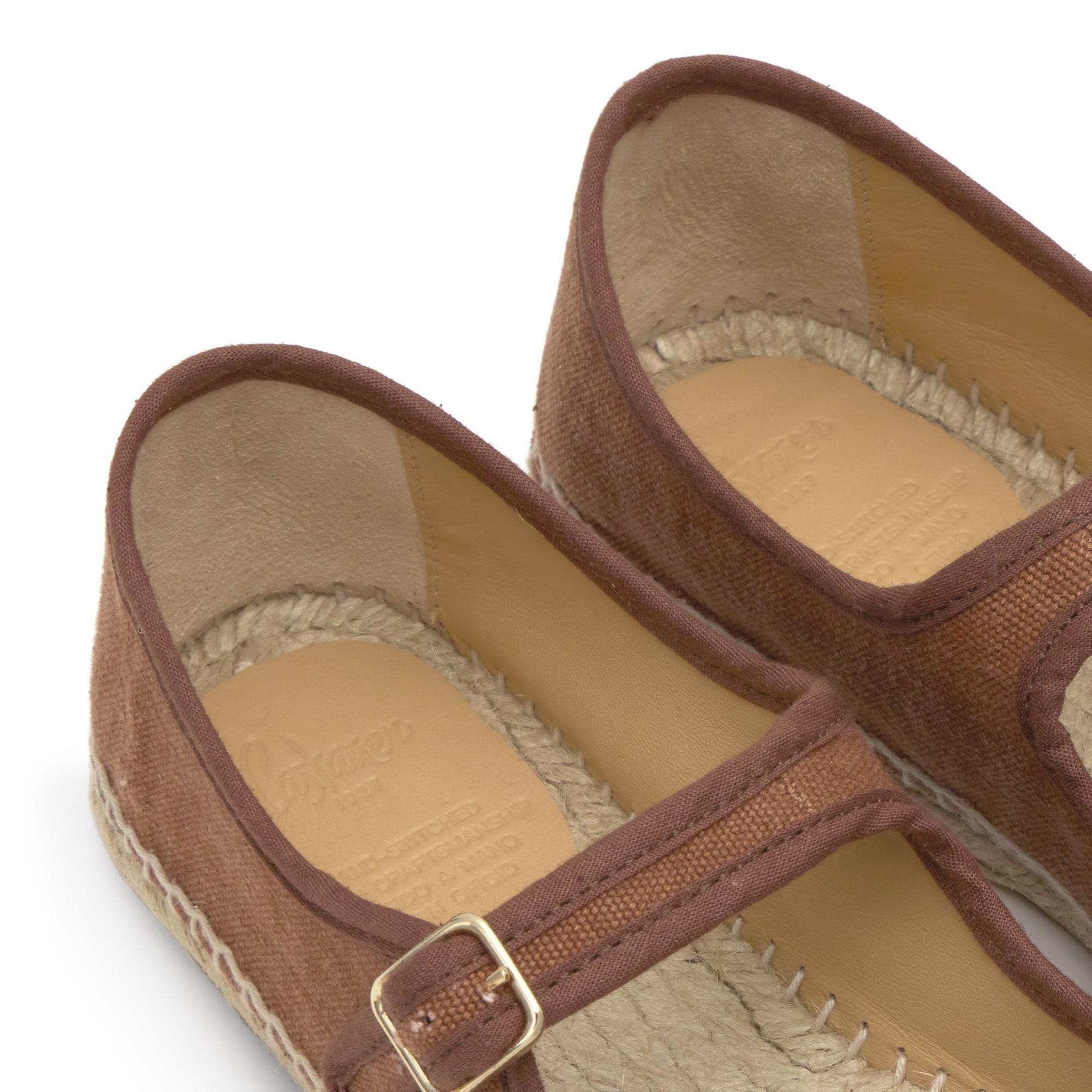 Alpargata plana Padua mary-jane en algodón orgánico con hebilla