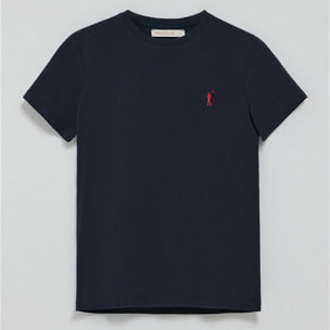 Pack mujer de tres camisetas negra, azul marino y blanca de manga corta con logo bordado Rigby Go