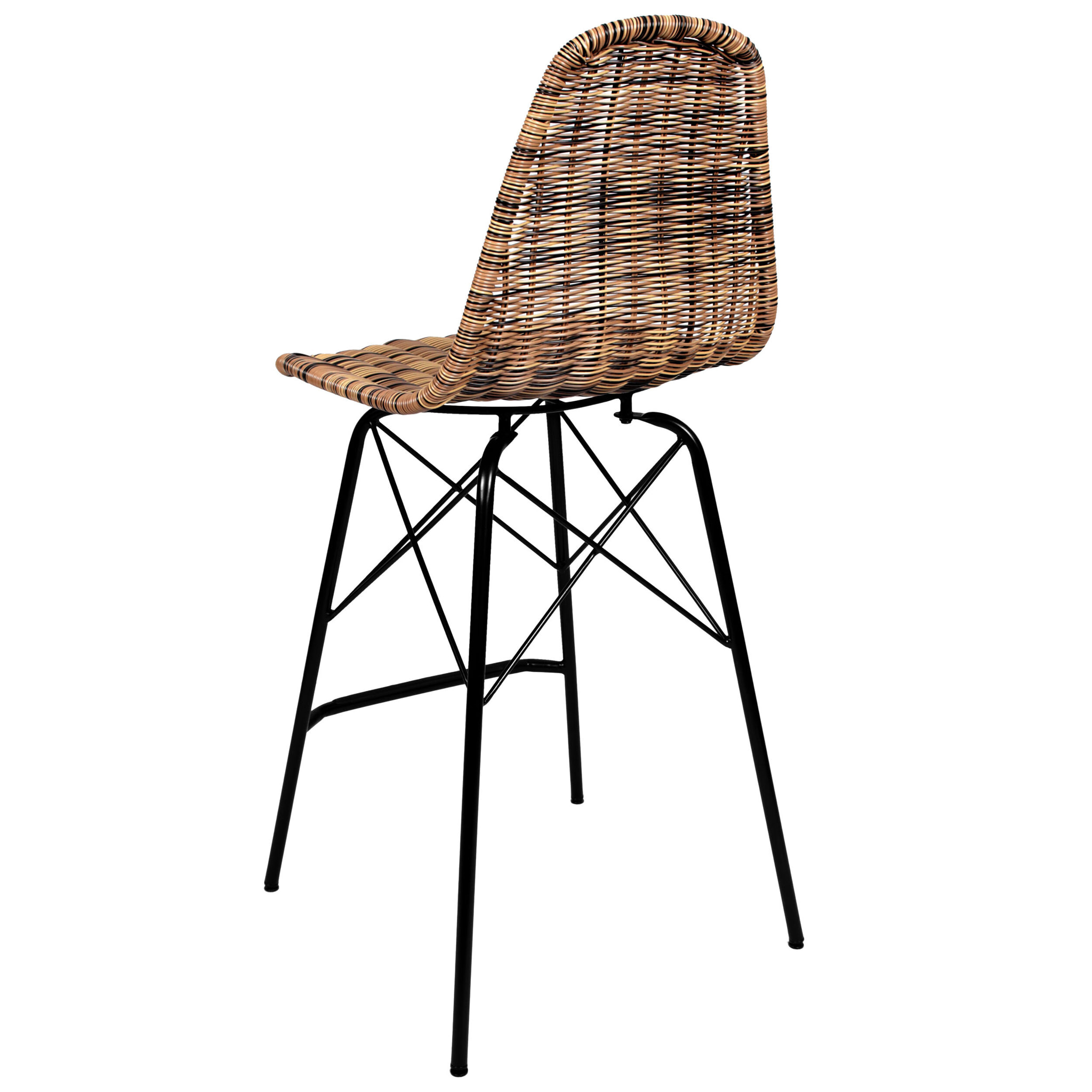 Lot de 2 chaises de bar 63 cm en résine tressé marron - Tiptur