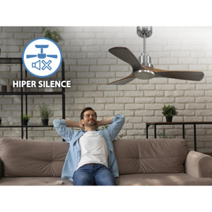 Ventilateur de plafond Réversible  Thermostat Wifi Moteur à courant continu Toits en pente Télécommande Hypersilence Mémoire Shopify Vendible (AUTOMATIQUE)