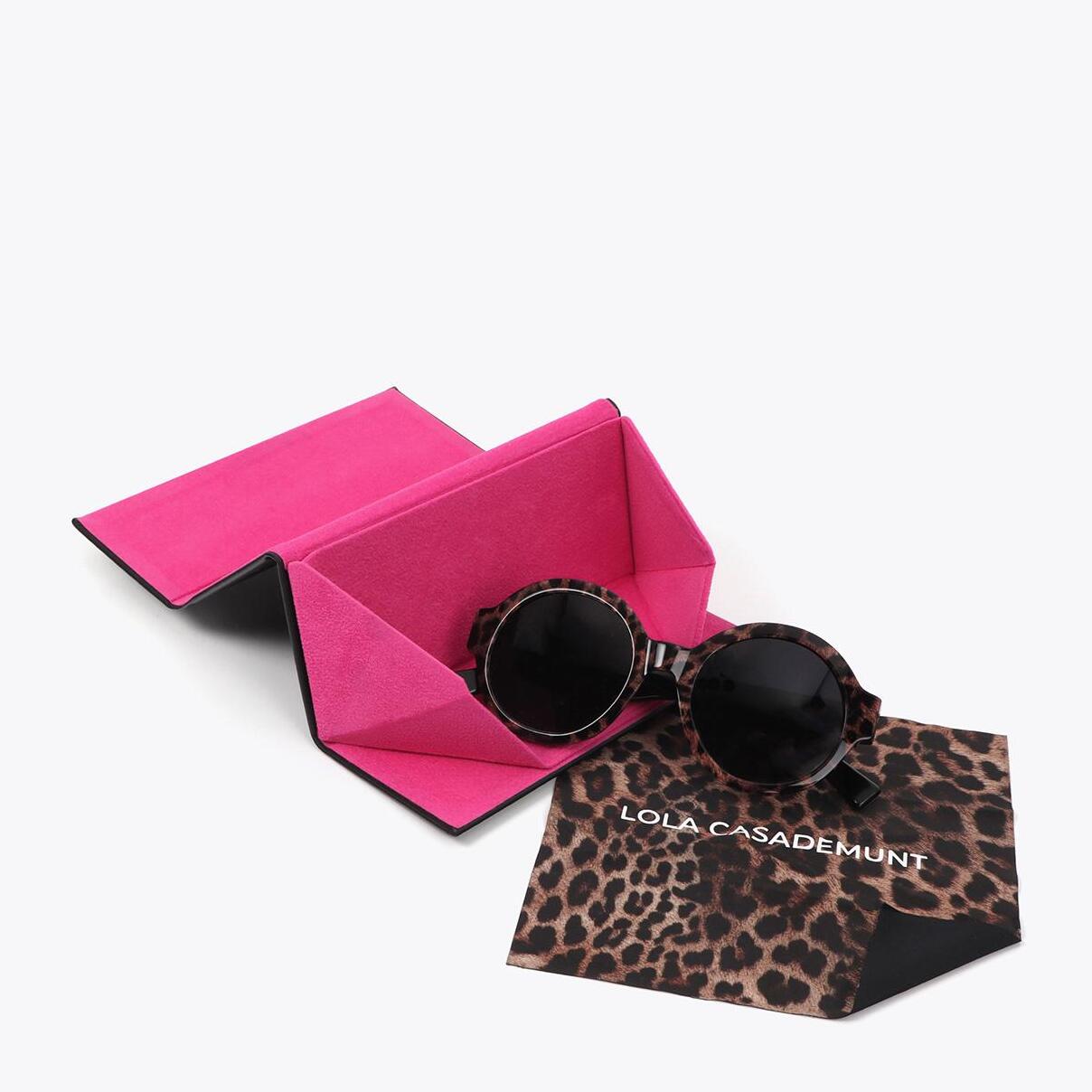 Occhiali Rotondi con Stampa Animalier