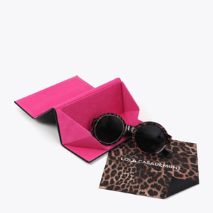 Occhiali Rotondi con Stampa Animalier