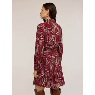 Motivi - Vestido camisero estampado de corazones - Negro