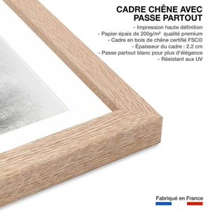 Affiche paysage Une journee de janvier Affiche sous cadre bois