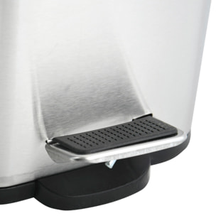 Cubo de basura con pedal ERIK de 5L en color Plateado - 14x28x29cm