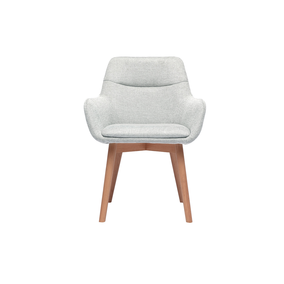 Chaises en tissu effet velours texturé gris clair et bois clair (lot de 2) ALESS