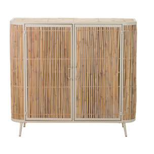 Aparador Metal Bambu Beige Marron 100x34x91 Cm